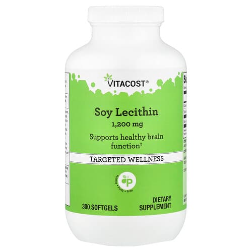 Vitacost, Sojaletsitiin, 1200 mg, 300 pehmet geeli