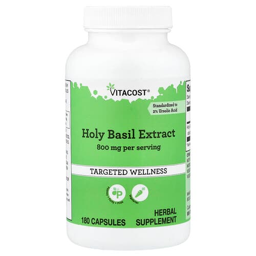 Vitacost, Püha basiiliku ekstrakt, 180 kapslit (400 mg kapsli kohta)