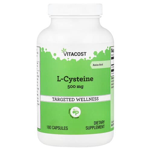 Vitacost, L-tsüsteiin, 500 mg, 180 kapslit