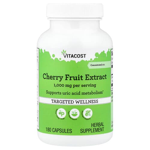Vitacost, Kirsiviljaekstrakt, 180 kapslit (500 mg kapsli kohta)