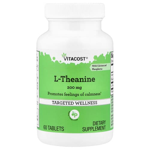 Vitacost, L-teaniin kaltsiumi ja fosforiga, 60 tabletti