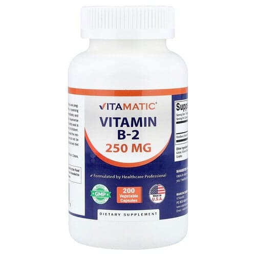 Vitamatic, Vitamiin B2, 250 mg, 200 taimset kapslit
