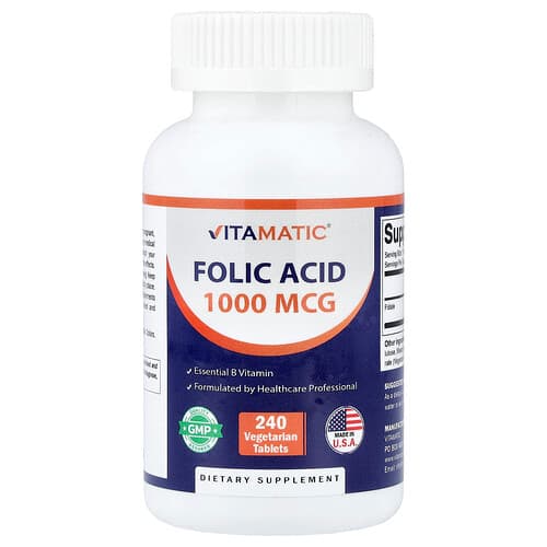 Vitamatic, Foolhape, 240 taimetoidutabletti (1667 mcg tableti kohta)