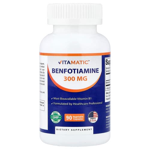 Vitamatic, Benfotiamiin, 300 mg, 90 taimset kapslit