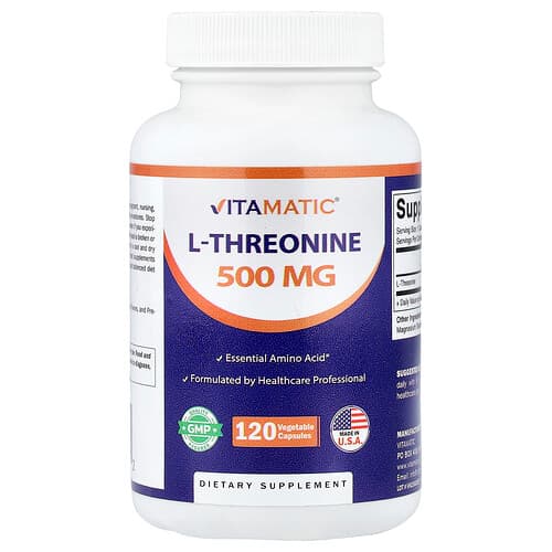 Vitamatic, L-treoniin, 500 mg, 120 taimset kapslit