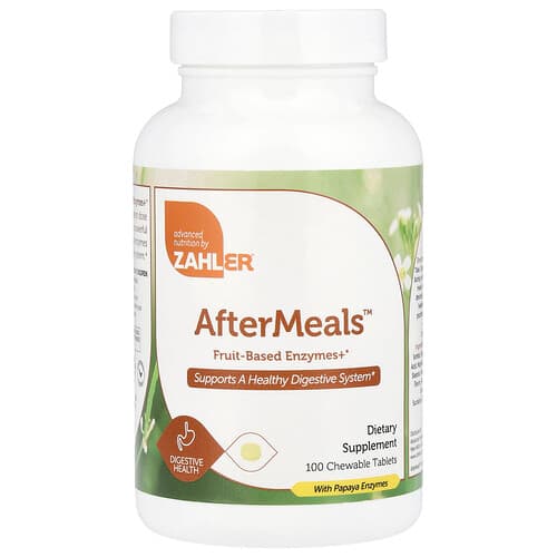 Zahler, AfterMeals™, puuviljapõhised ensüümid+, 100 närimistabletti