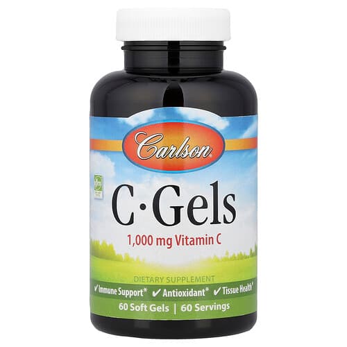 Carlson, C-geelid, C-vitamiin, 1,000 mg, 60 pehmet geeli