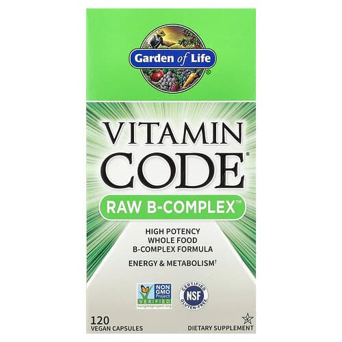 Garden of Life, Vitamiinikood, RAW B-kompleks, 120 vegan kapslit