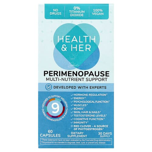 Health and Her, Perimenopaus, mitmetoitaineline tugi, 60 kapslit