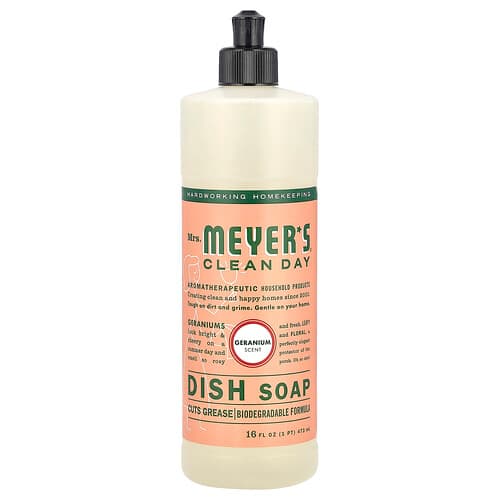 Mrs. Meyers Clean Day, Nõudepesuvahend, geraanium, 473 ml