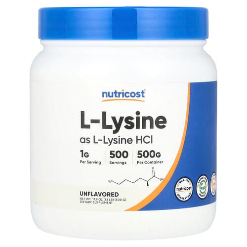 Nutricost, L-lüsiin, maitsestamata, 500 g (17,9 untsi)