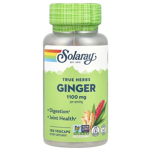 Solaray, Tõelised ürdid, ingver, 100 VegCaps (550 mg kapsli kohta)