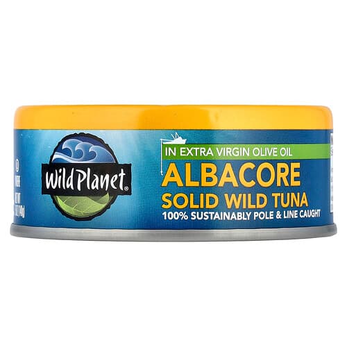 Wild Planet, Albacore tahke metsik tuunikala ekstra neitsioliiviõlis, 5 untsi (140 g)